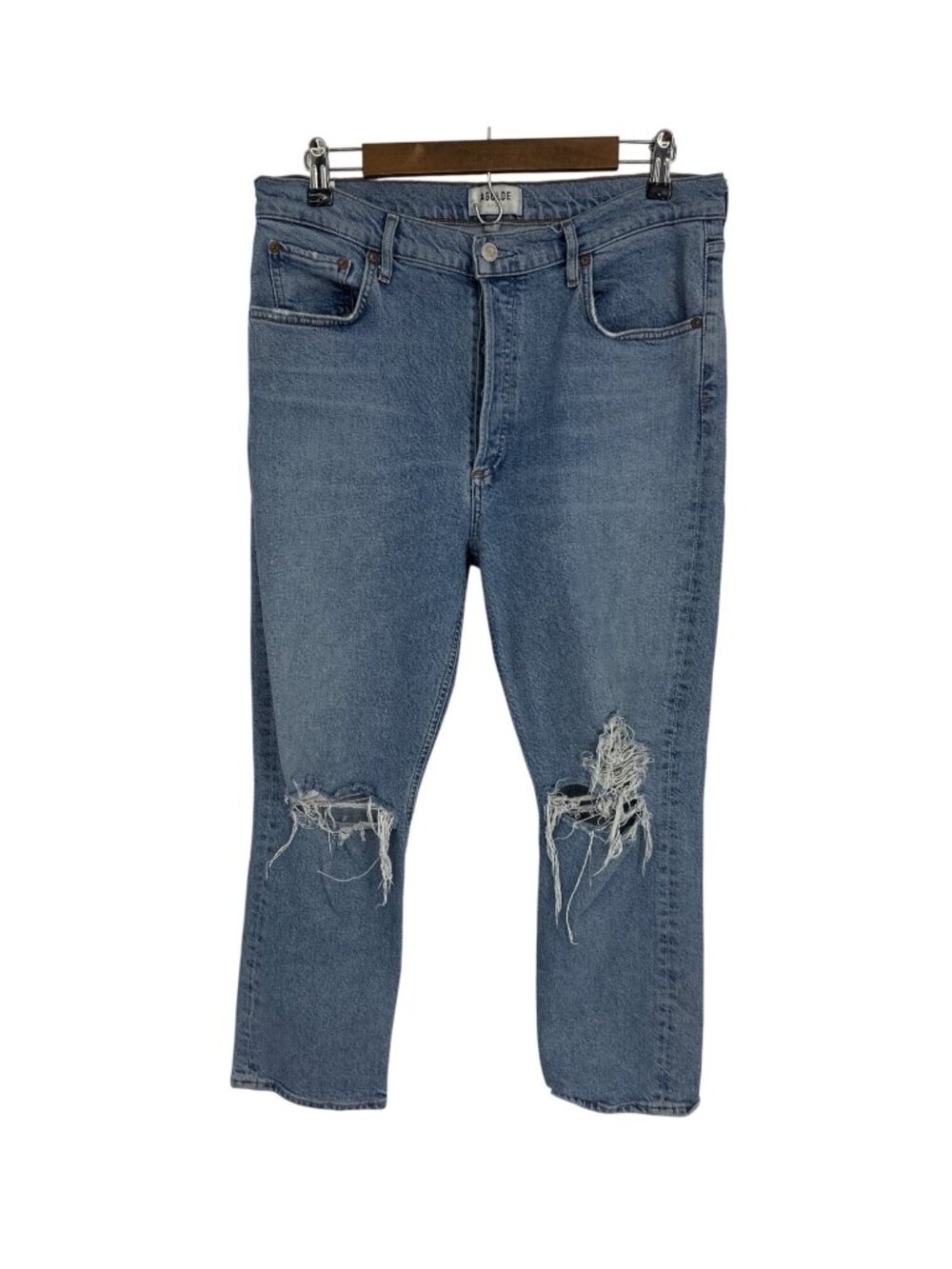 Agolde Riley Women's High Rise Straight Distressed Jeans Size 31